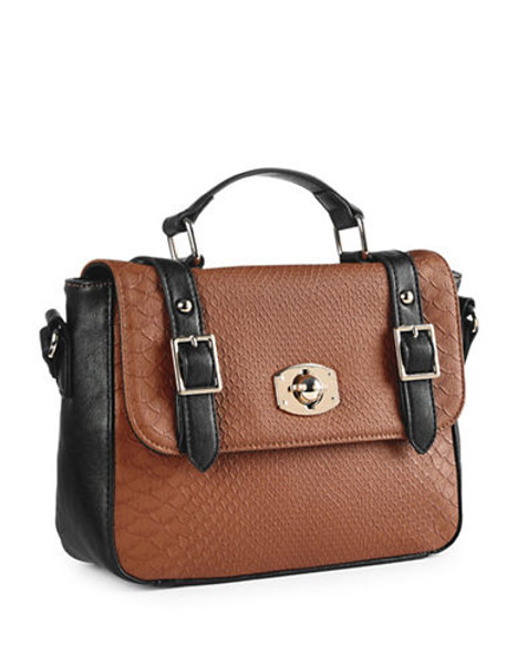 Kensie Python Textured Crossbody Bag - Cinnamon Combo