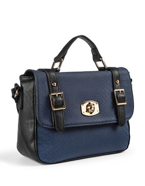 Kensie Python Textured Crossbody Bag - Navy Combo