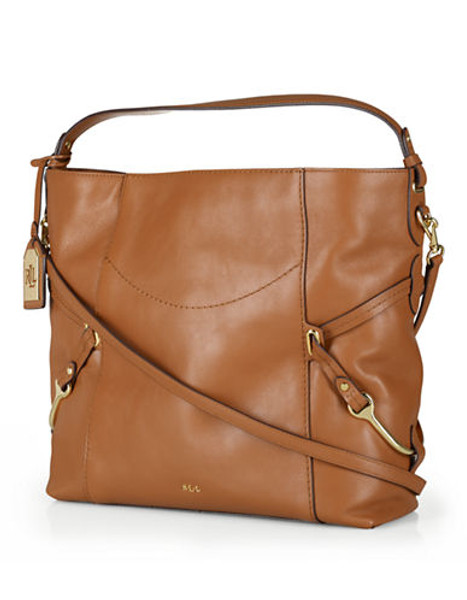 Lauren Ralph Lauren Leather Equestrian Hobo - Tan