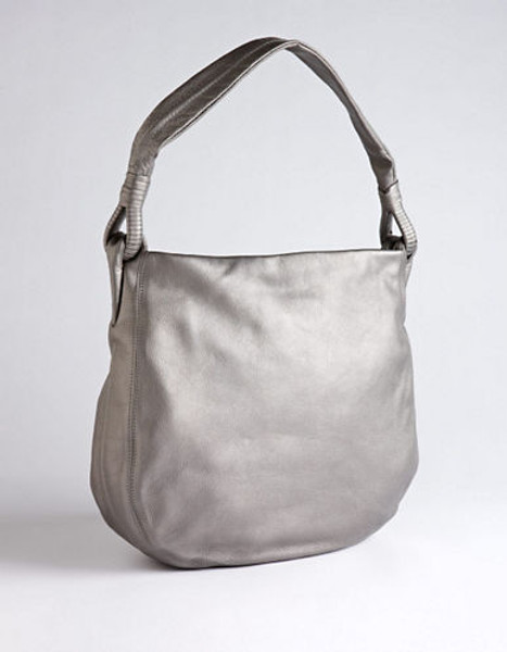 Derek Alexander Top Zip Hobo Bag - Silver