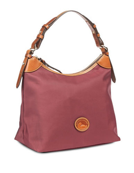 Dooney & Bourke Erica Nylon Hobo Handbag - Cranberry