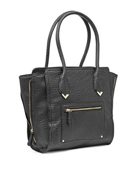 Material Girl Fonte Plated Corner Handbag - Black