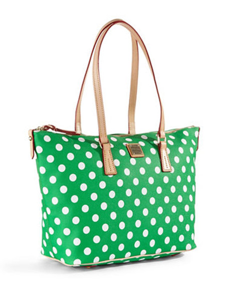 Dooney & Bourke Polka Dot Shopper - Green/White