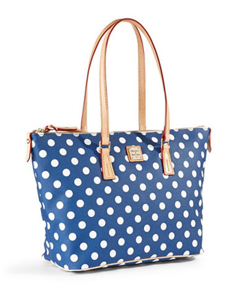 Dooney & Bourke Polka Dot Shopper - Blue/White