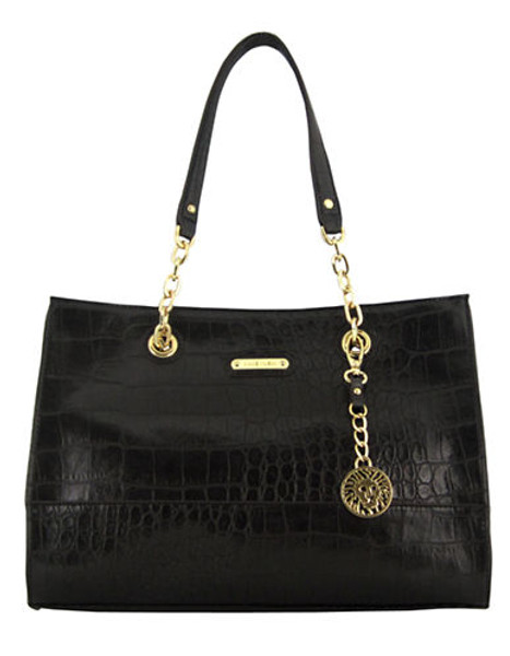 Anne Klein Coast Is Clear Small Chain Tote - Black