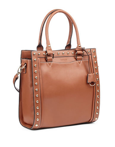 Kensie Studded Convertible Tote - CINNAMON