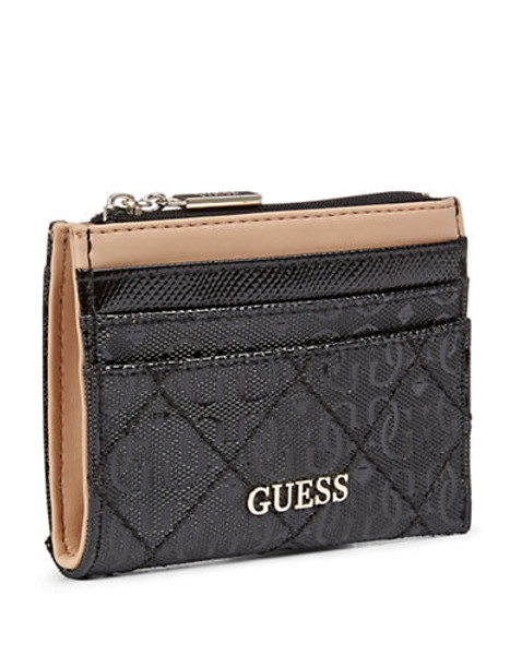 Guess Juliet Quilted Signature Card Wallet - Black