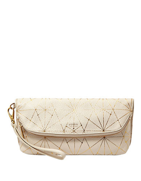 Fossil Preston Foldover Pouch - White