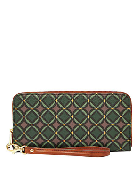 Fossil Sydney Zip Clutch - Green Multi