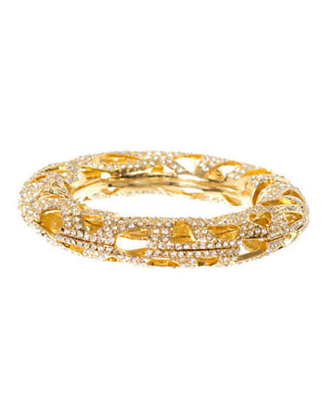 Kara Ross Gold Plated Crystal Bangle - Gold