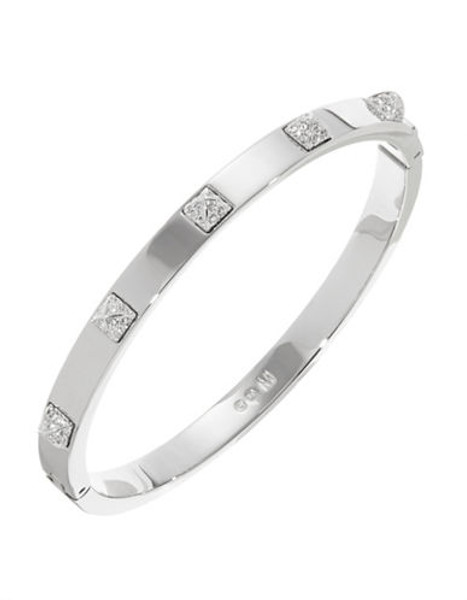 Swarovski Thin Hinge Bangle with Pave Studs - Grey