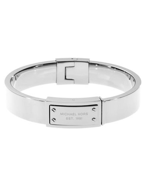 Michael Kors Silver Tone Hinge Bangle - SILVER