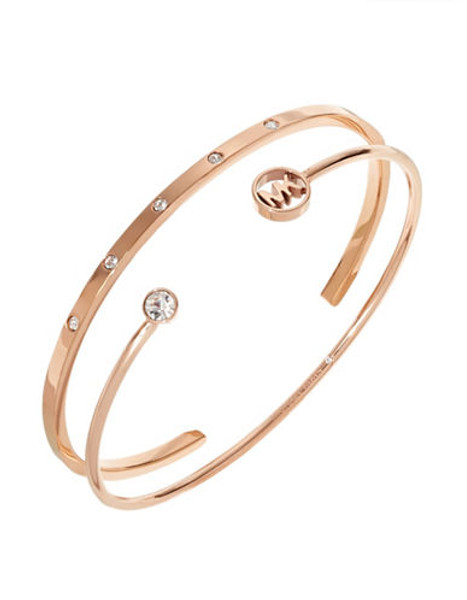 Michael Kors Rose Goldtone 2 Piece Bangle Bracelet Set - Rose Gold