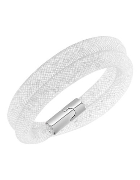 Swarovski Silver Tone Swarovski Crystal Wrap Bracelet - Grey