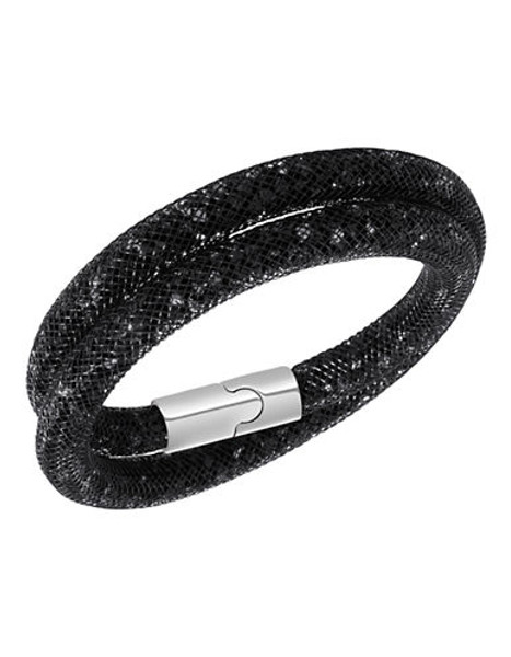 Swarovski Silver Tone Swarovski Crystal Wrap Bracelet - Black