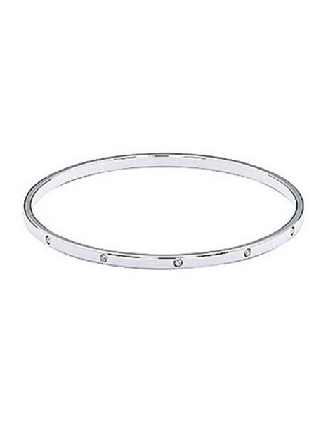 Swarovski Random Bangle Thin - Silver