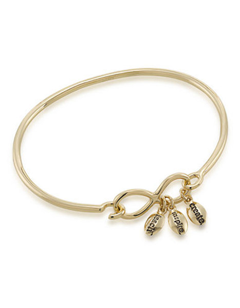 Carolee Word Play Sentiments TEACH INSPIRE CREATE Charm Bangle Bracelet Gold Tone Bangle - Gold