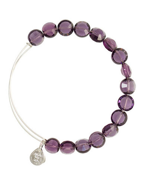 Alex And Ani Luxe Amethyst  Beaded Bangle - Silver