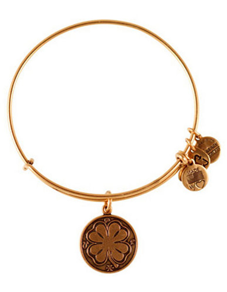 Alex And Ani 4 Leaf Clover Charm Bangle - Gold