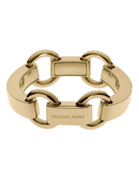 Michael Kors Gold Tone Bit Link Bracelet - Gold