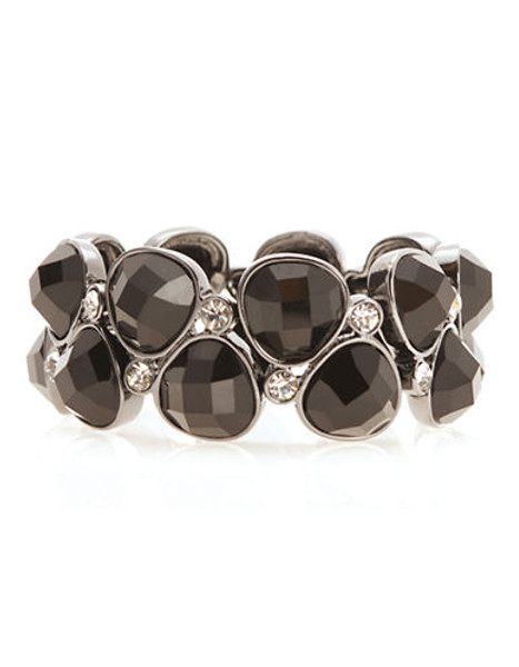 Jones New York Hematite double row stretch bracelet - Black