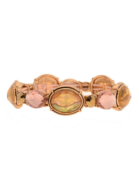 Jones New York Gold tone oval bead stretch bracelet - Two Tone Colour