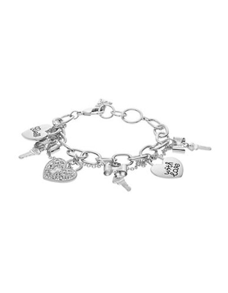 Guess Key and Heart Charm Bracelet - Silver
