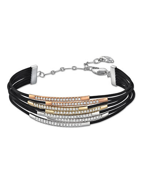 Swarovski Leather Swarovski Crystal Cuff Bracelet - Multi-Coloured