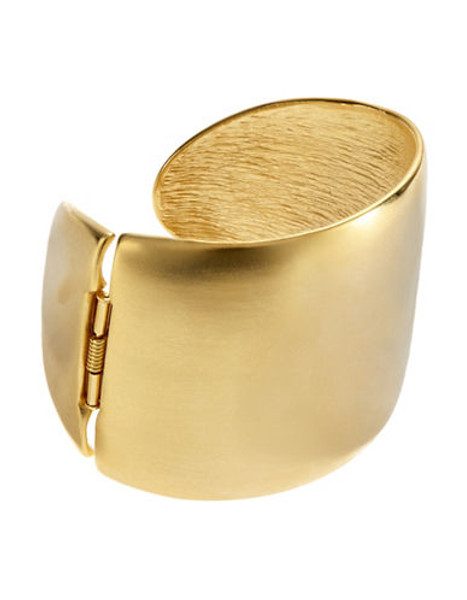 Kenneth Jay Lane Hinged Gold Cuff - Gold