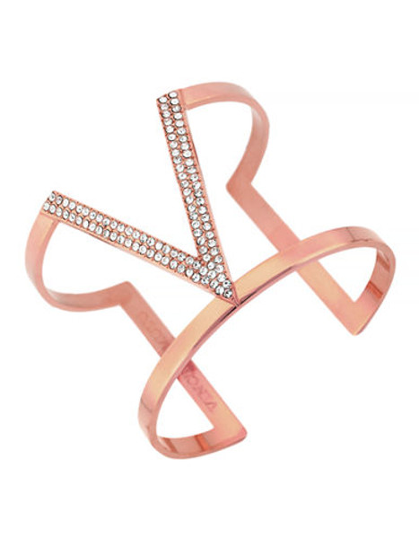 Vince Camuto On Point Pave Bracelets Rose gold plated base metal Glass Cuff Bracelet - Rose Gold