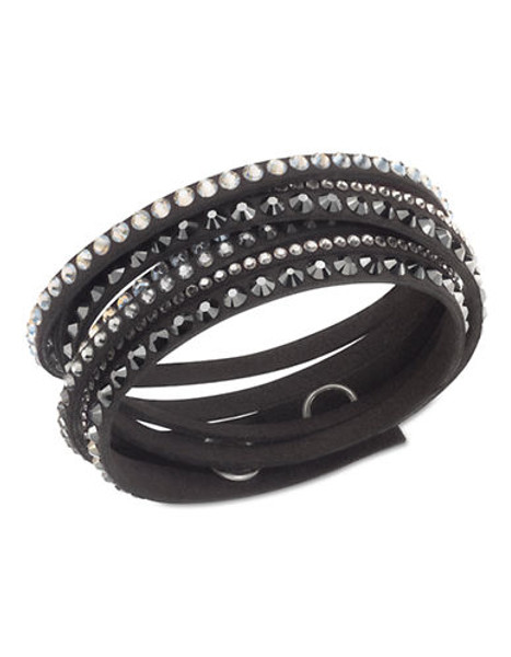 Swarovski Fabric Swarovski Crystal Wrap Bracelet - Black