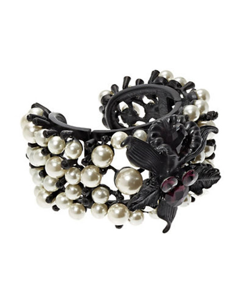 Haskell Purple Label Faux Pearl Hinge Cuff with Orchid - Pearl