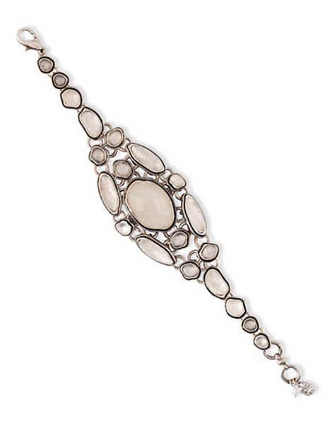 Lucky Brand Silver Tone Semi-Precious Stone Chain Bracelet - Silver