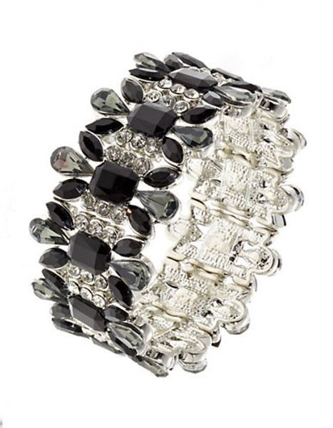 Haskell Purple Label Rhinestone Stretch Cuff - Black