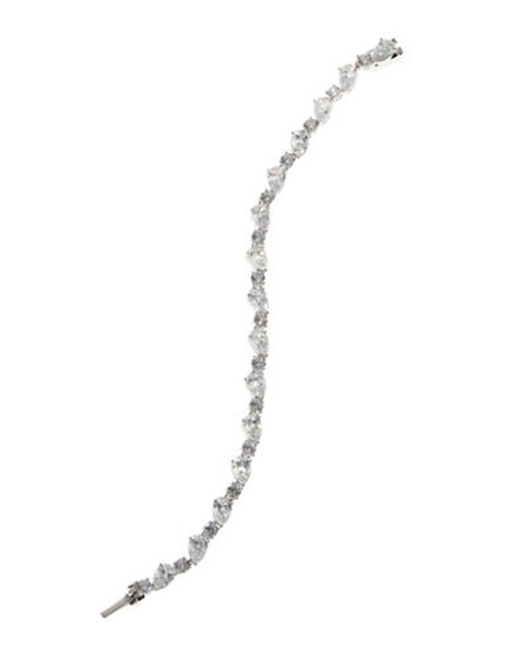 Nadri Cubic Zirconia Teardrop Tennis Bracelet - silver