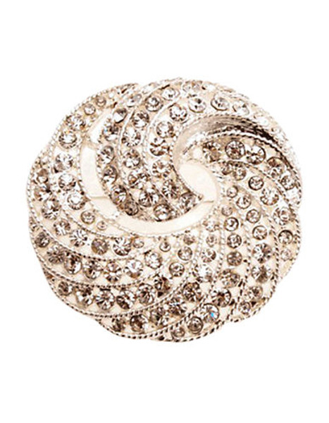 Jones New York Boxed Silver Crystal Swirl Pin - Silver/Crystal