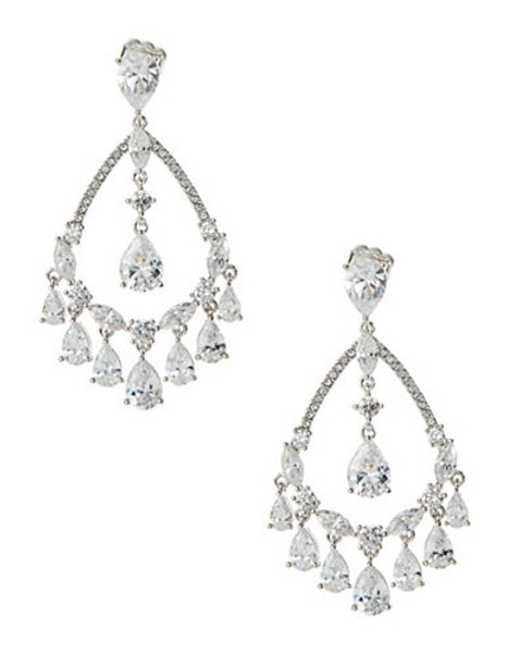 Nadri Cubic Zirconia Chandelier Earrings - Grey