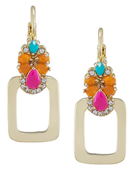 Carolee Rio Radiance Doorknocker Pierced Earrings - Pink