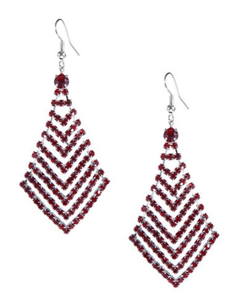 Expression Rhinestone Lozenge Chandelier Earrings - Red