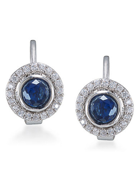 Carolee The Elyse Royal Blue Round Button Clip On Earrings - Blue