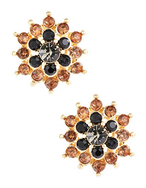 R.J. Graziano Cluster Clip On Earrings - Topaz Jet