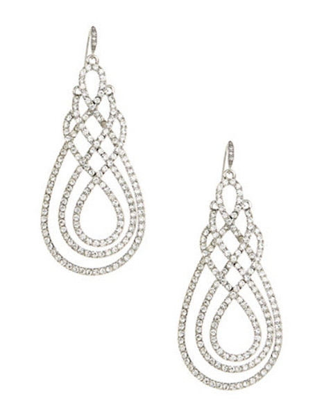 A.B.S. By Allen Schwartz Pave Scroll Drop Earrings - Silver