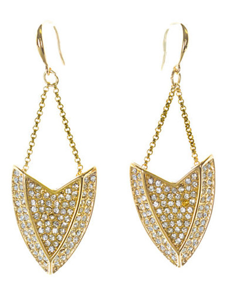 Kara Ross Gold Plated Crystal Drop Earring - Gold
