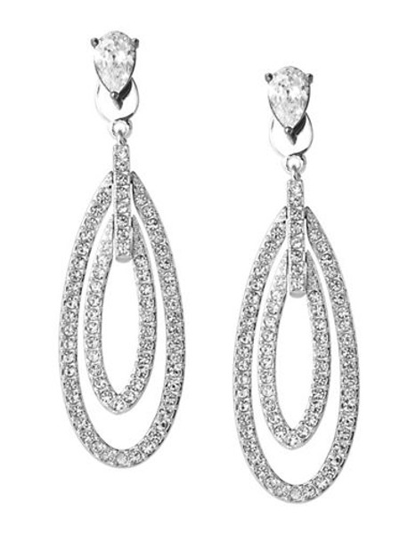 Nadri Pave Crystal Teardrop Earrings - Grey