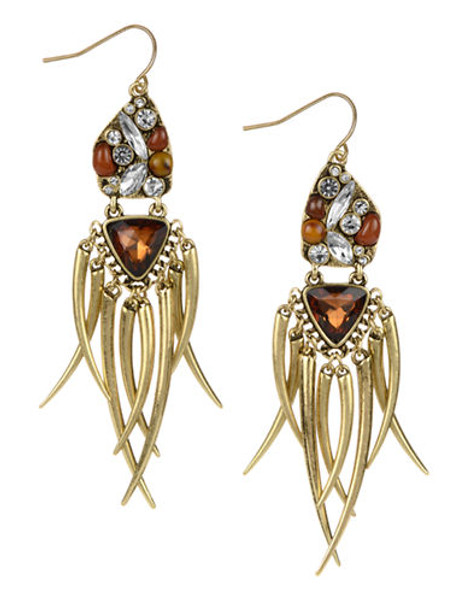 Sam Edelman Metal Epoxy and Glass Drop Earring - Orange