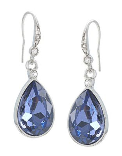 Carolee Royal Blue Faceted Drop Earrings - BLUE