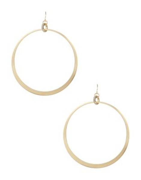 A.B.S. By Allen Schwartz Large Hoop Drop Earrings - GOLD