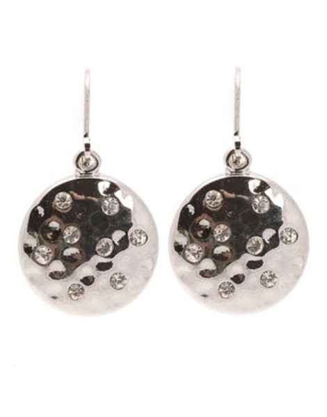 Jones New York Round Disk With Crystal Earring - SILVER