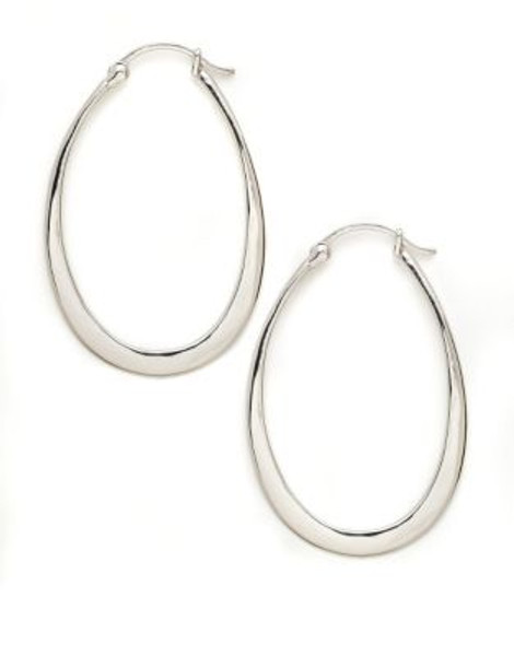 Expression Sterling Silver Oval Hoop Earrings - SILVER