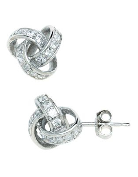 Expression Sterling Silver Love Knot Earrings - SILVER